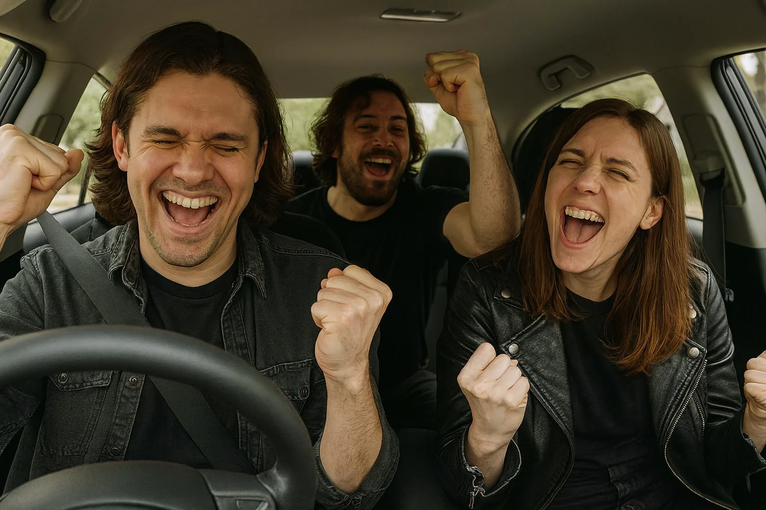 Level Up Pro Mixing System 35 Friends enjoying music together in a car